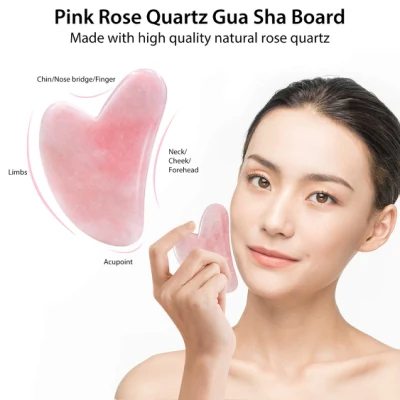 Quartz rose Gusha Stone pour outil de beauté masseur corps et visage