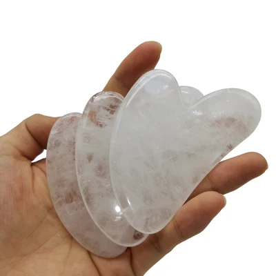 Hot Sale White Jade Crystal Guasha Conseil en forme de coeur Conseil Guasha