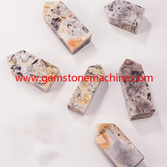 Tour de colonnes de cristal de haute qualité Phoenix Agate Single Point Wands