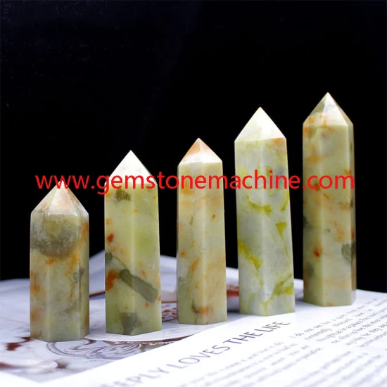 Fleur Vert Hsiuyen Jade Single Point Wands Crystal Columns Tower