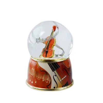 Boîte à musique en cristal pour violon directe d'usine Boîte à musique en résine cadeau créatif