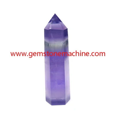 Belle tour de colonnes de cristal de baguettes à un seul point de fluorite bleue et violette