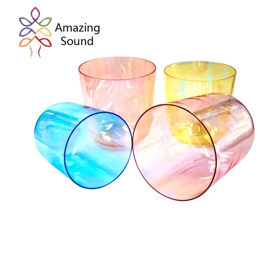 Amazing Sound Tuned Alchemy Clear Cosmic Chakra Quartz Bols chantants pour la guérison par le son