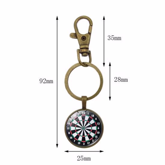 Vente chaude Logo personnalisé porte-clés sac suspendu ornement jeu de fléchettes pendentif porte-clés en métal